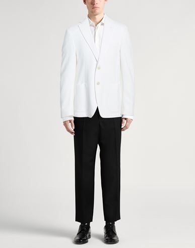 Man Blazer White Size 36 Cotton, Polyamide