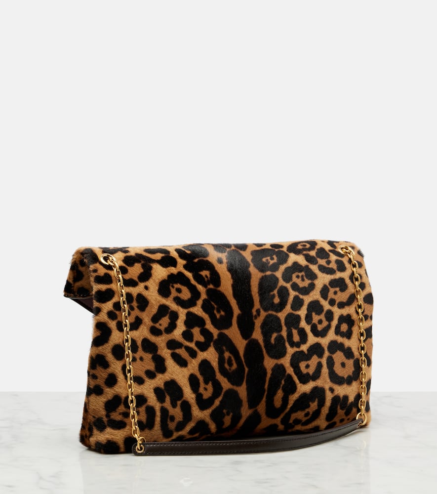 Cassandre leopard-print calf hair shoulder bag