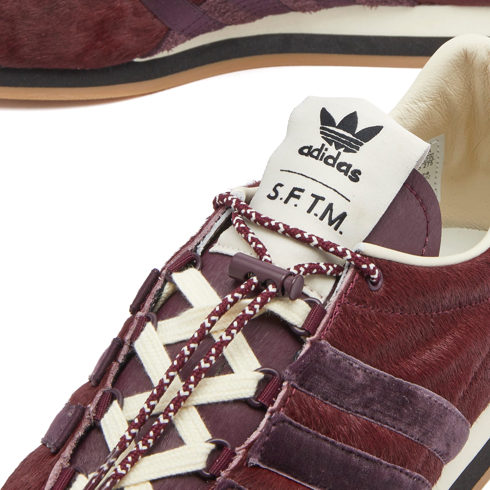 X STFM Country OG Sneaker in Maroon/Core Black/Cream White