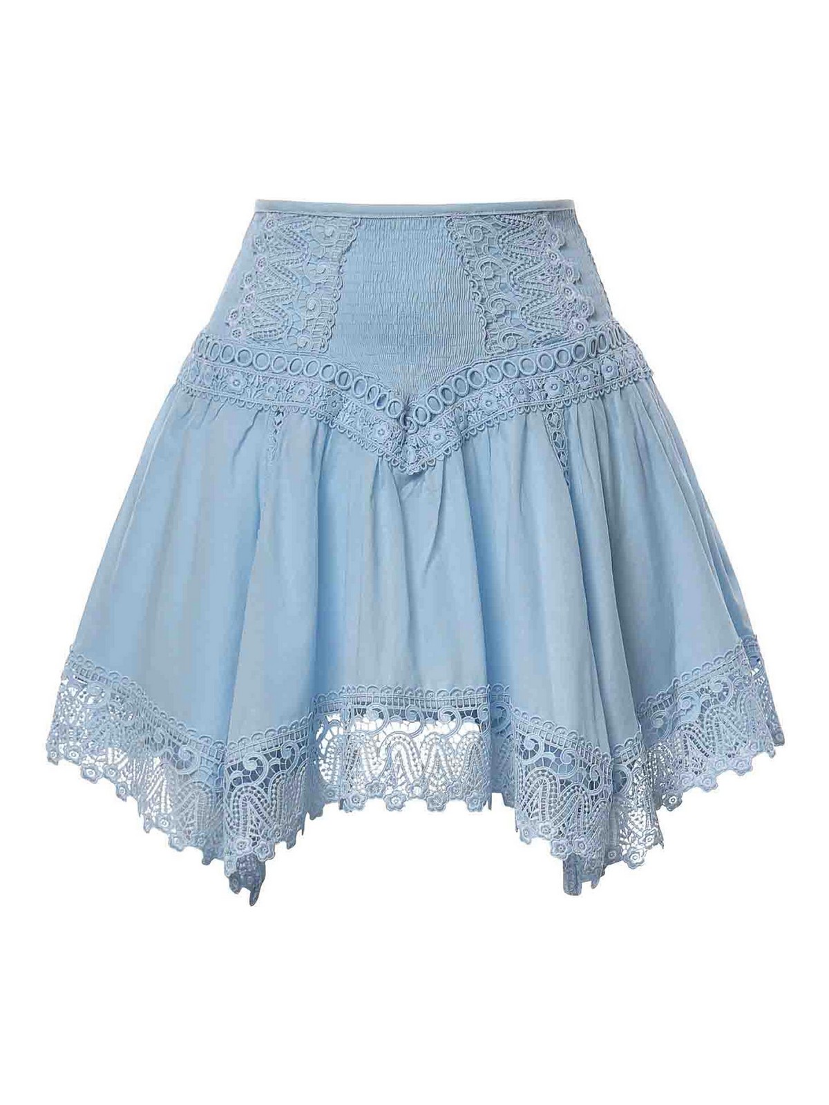 Tala Cotton Voile And Lace Miniskirt