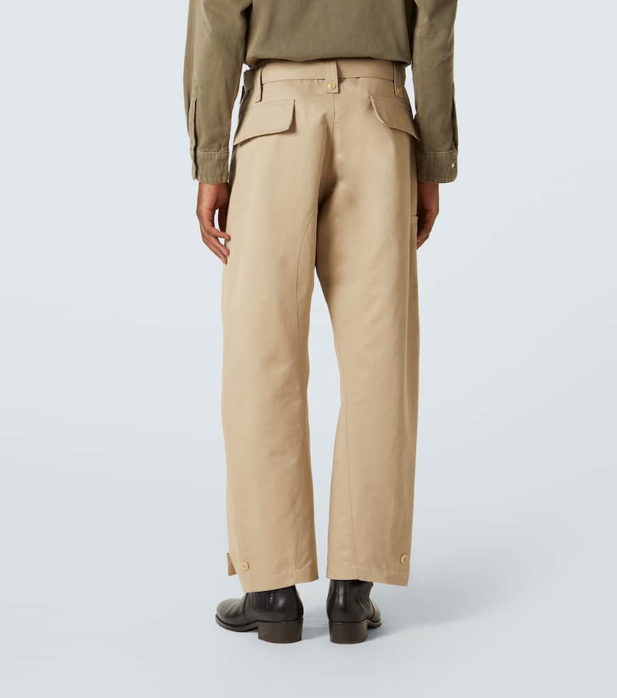 Twisted cotton and linen twill pants