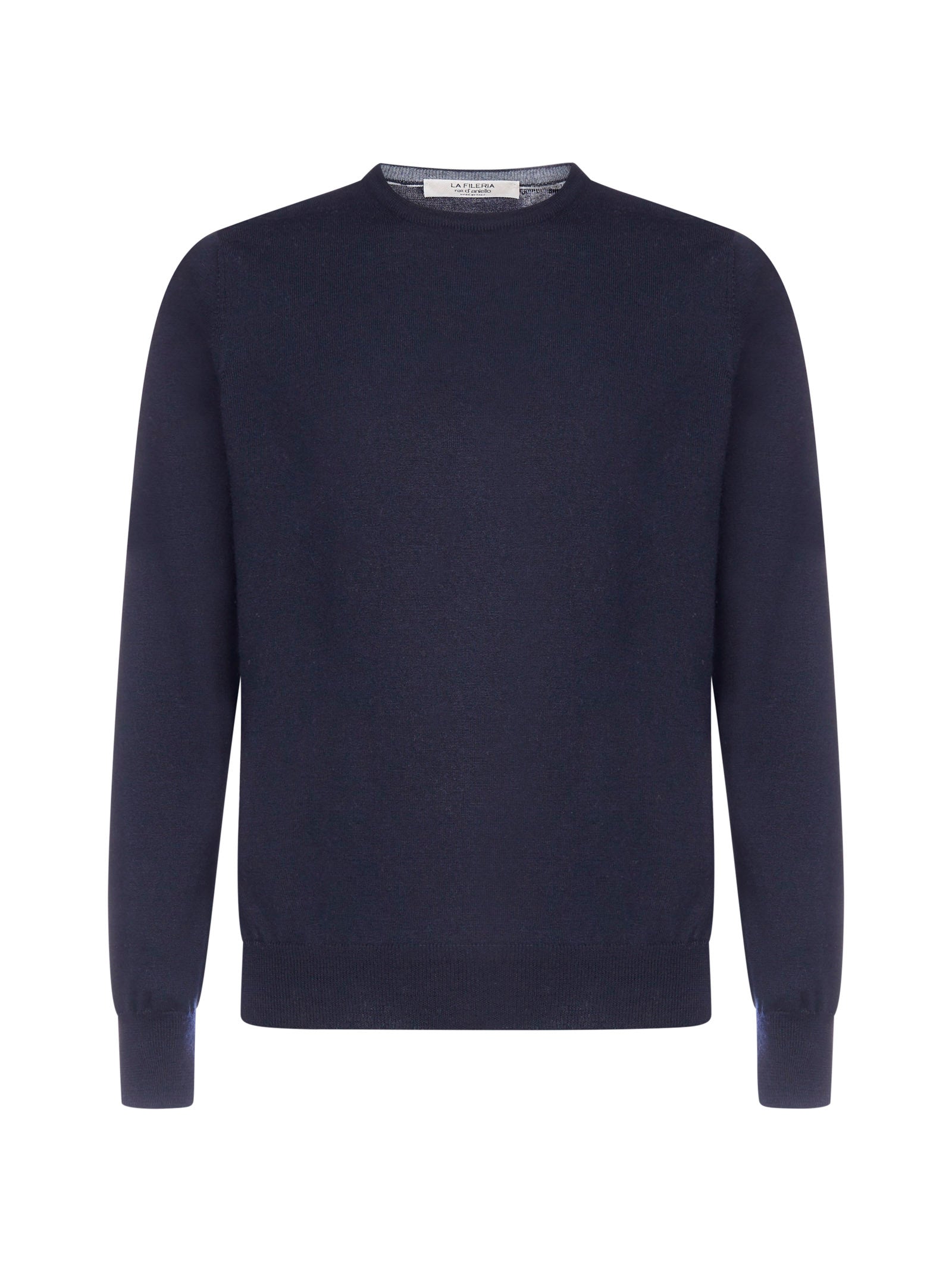 Crew Neck Wool Sweater — Navy