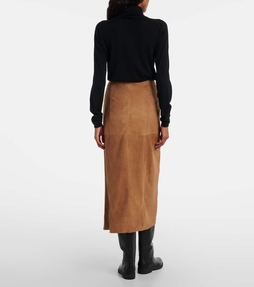 Edwina high-waist suede maxi skirt