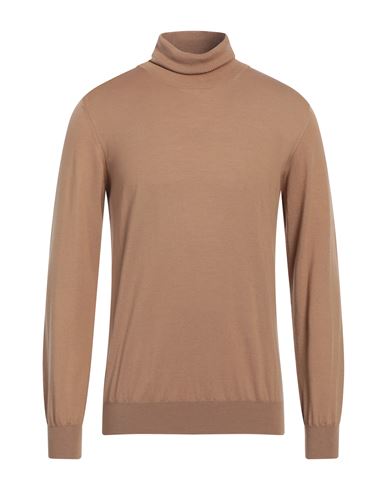 Man Turtleneck Camel Size XXL Merino Wool