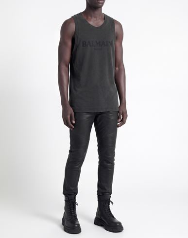 Man Tank top Charcoal Size S Cotton