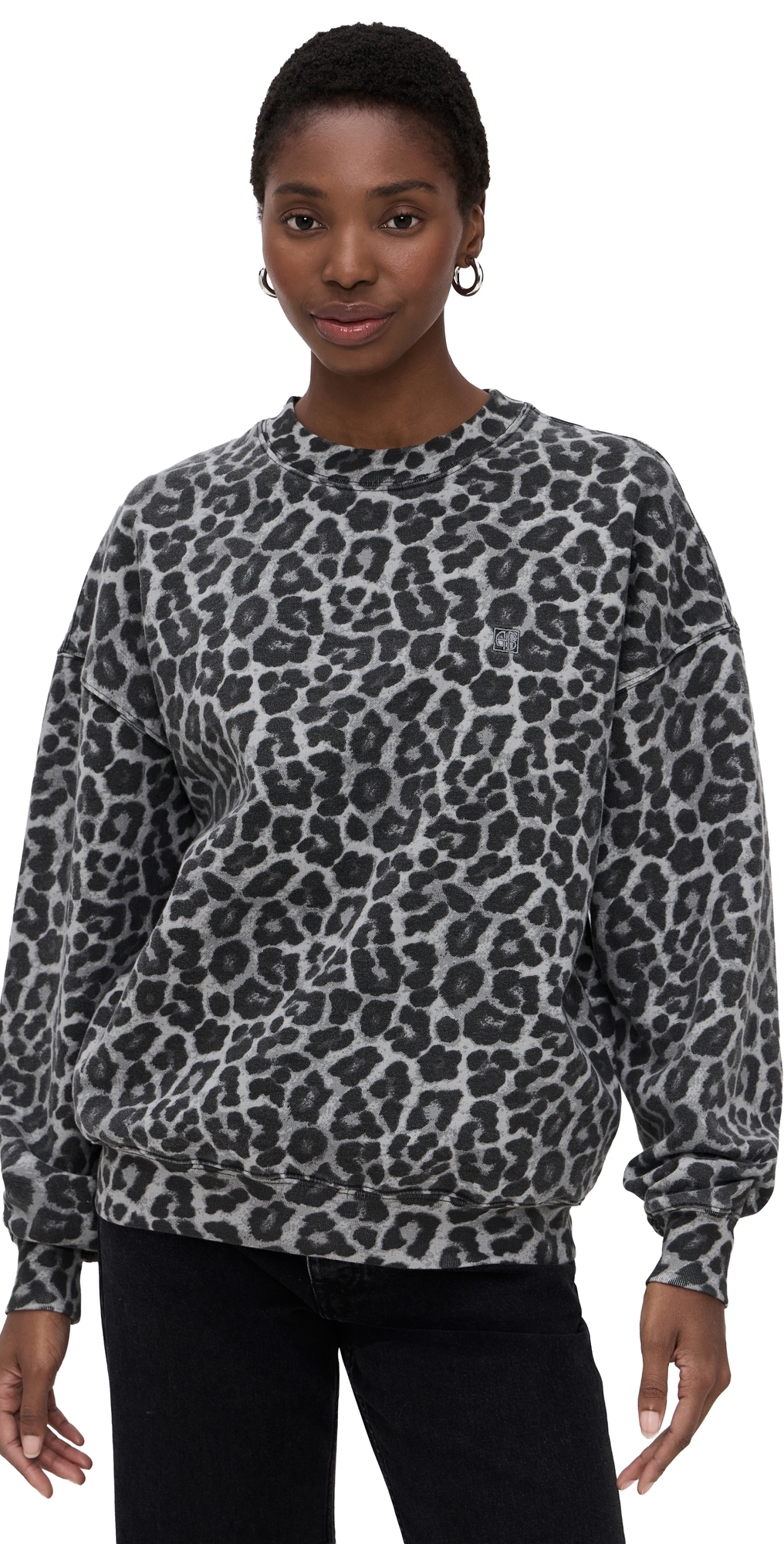 Miles Grey Leopard Sweatshirt Leopard