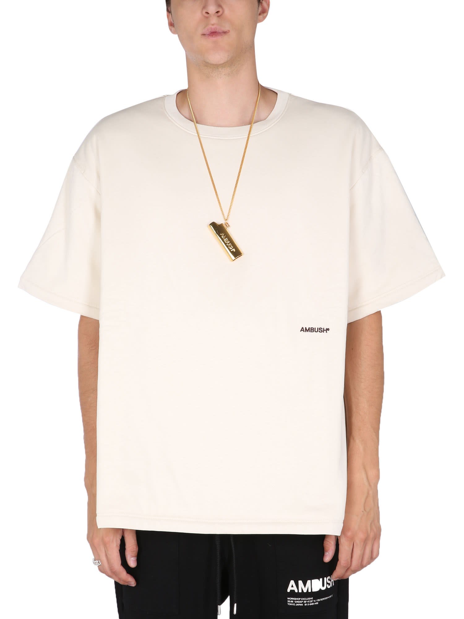 Padded T-shirt With Embroidered Logo
