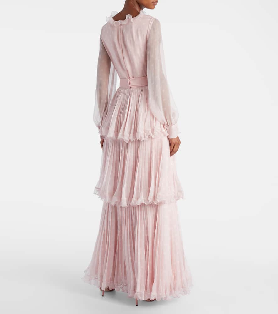 Plus De Pois silk crepon chiffon gown