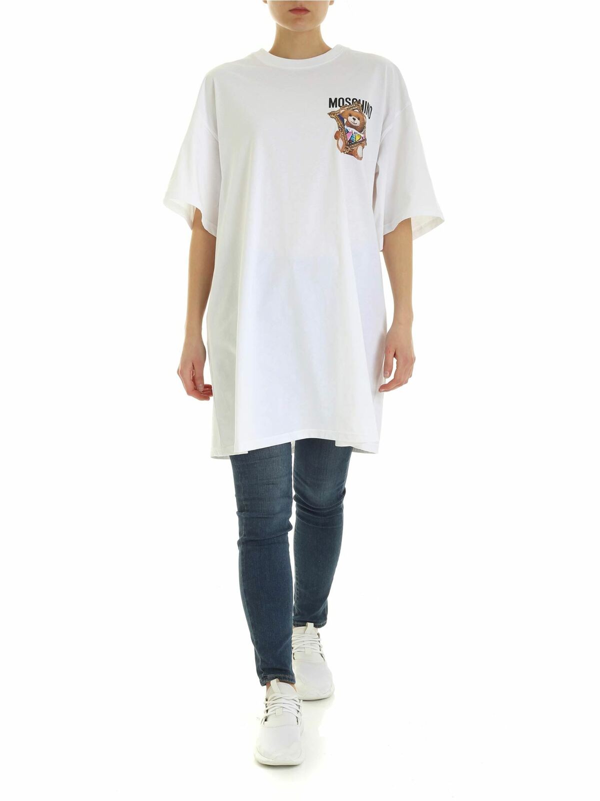 Teddy Bear Frame oversize T-shirt in white
