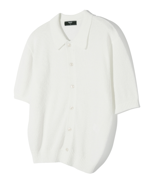 Washable boucle collar short-sleeve knit 9 colors