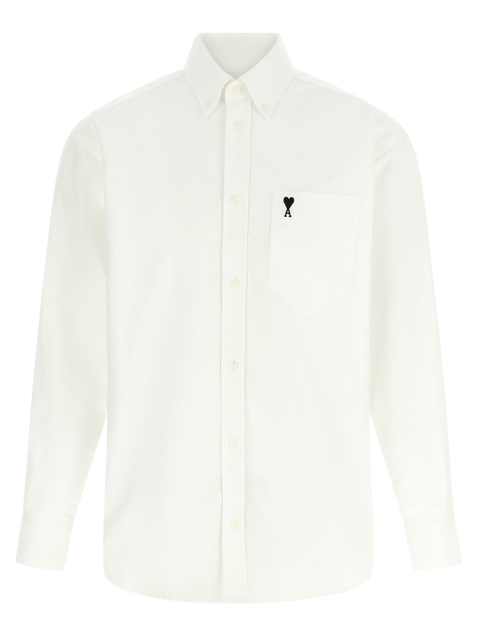 Heart Embroidery Shirt — White