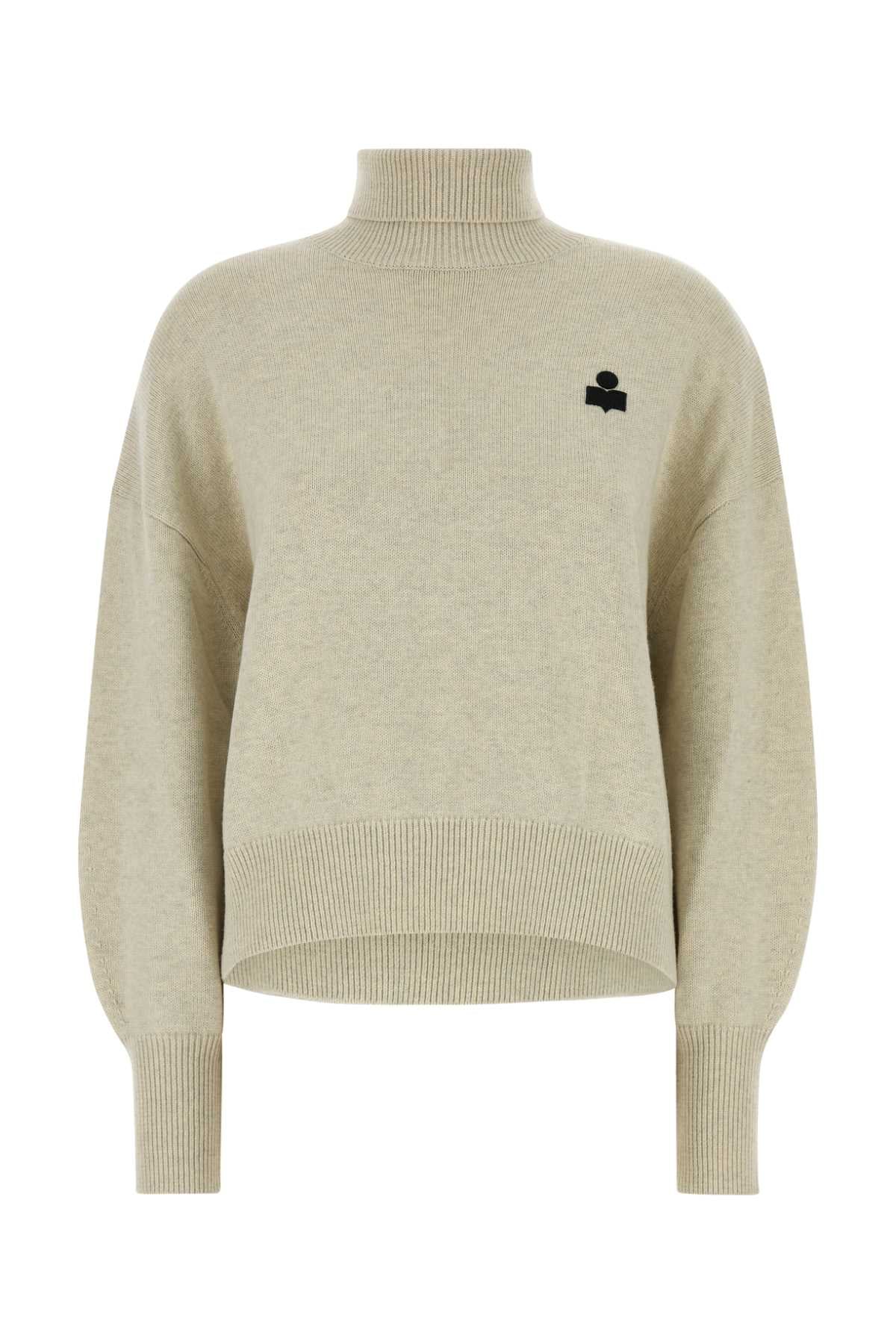 Cotton-Blend Turtleneck Sweater — Gray