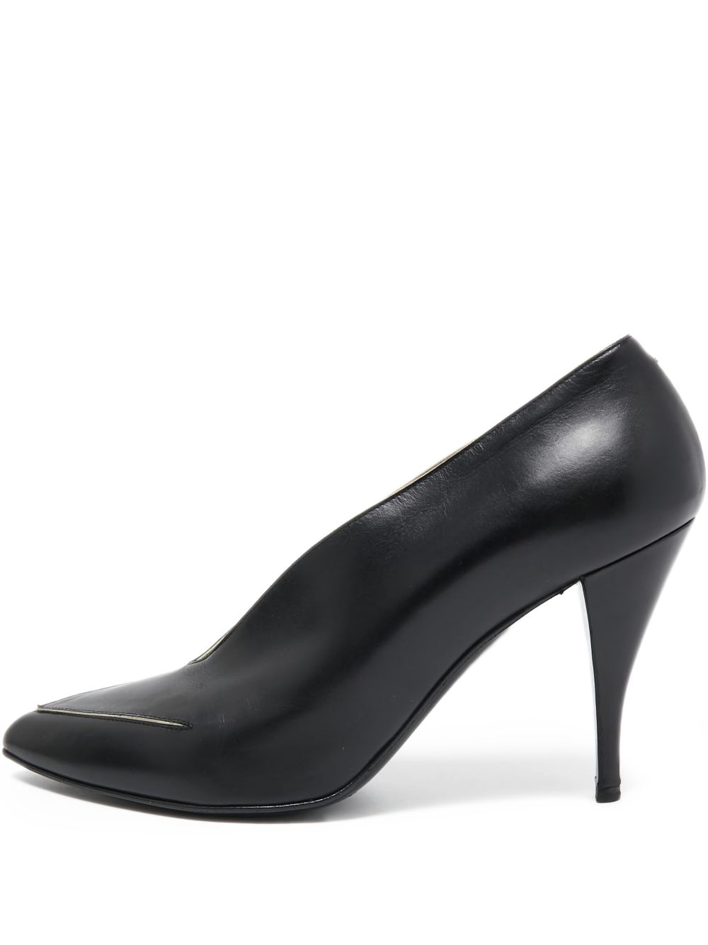 Leather heeled pumps - Black