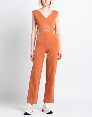 Woman Jumpsuit Rust Size 4 Cotton