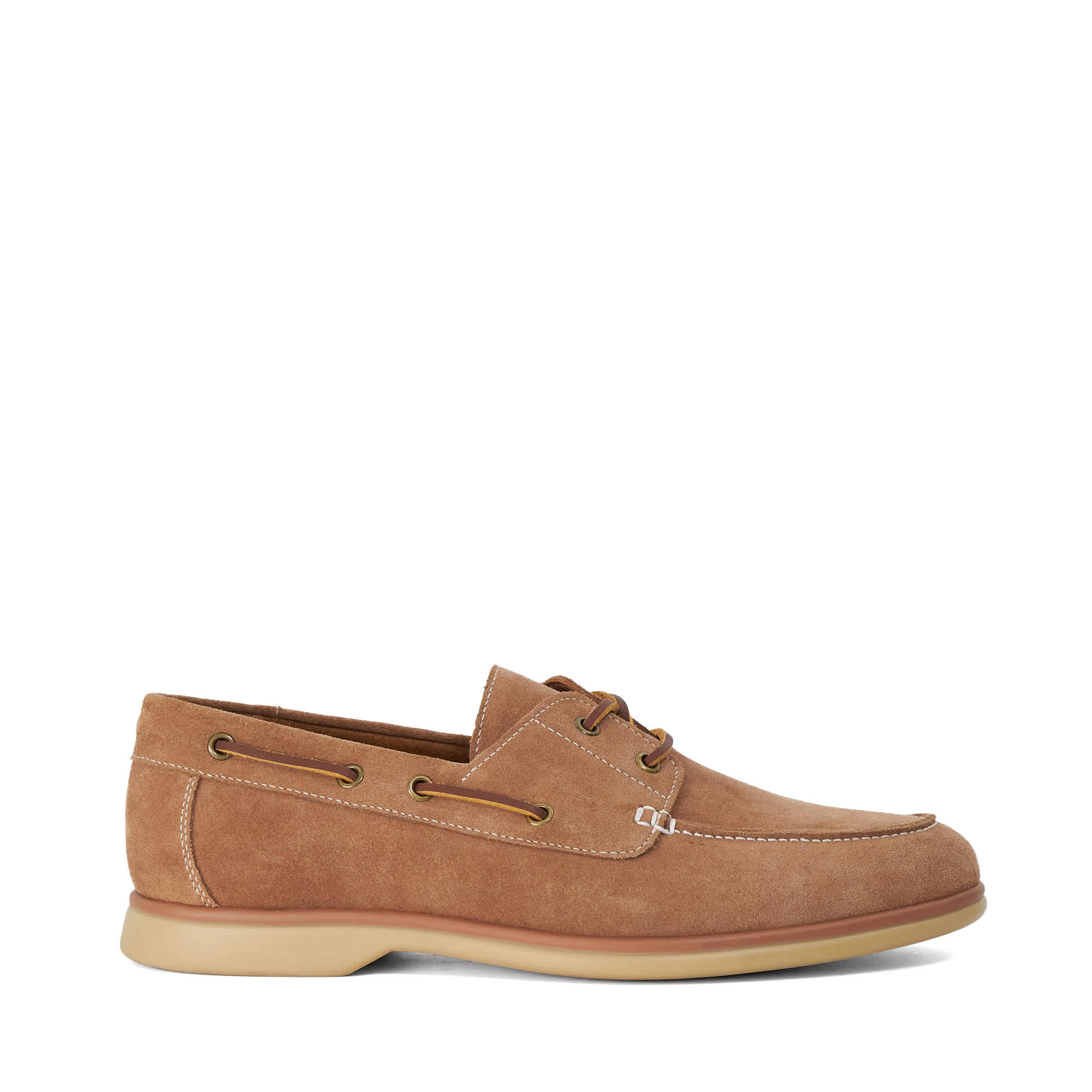 Dune London Mens Buoy - Suede Boat Shoes - Camel Nubuck