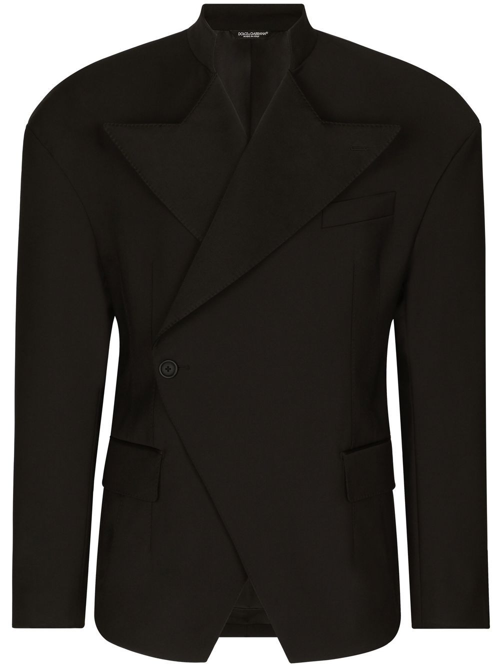 Off-centre fastening suit jacket - Black