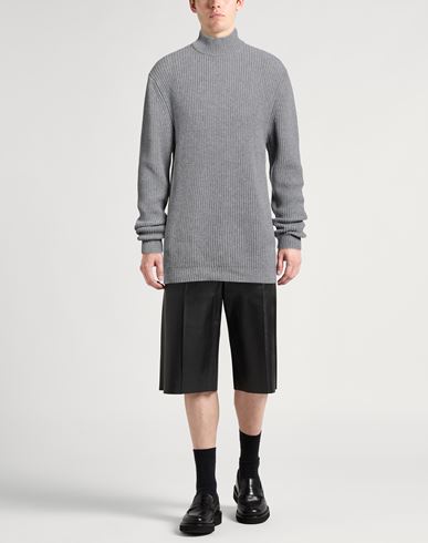 Man Turtleneck Grey Size XXL Merino Wool, Polyamide