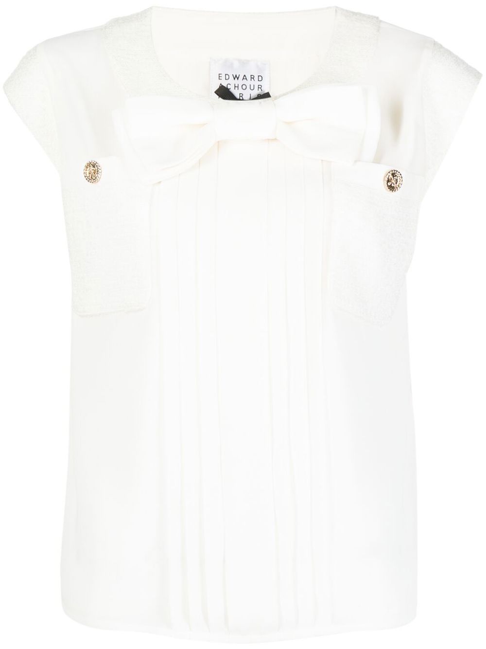 Bow-detail top - White