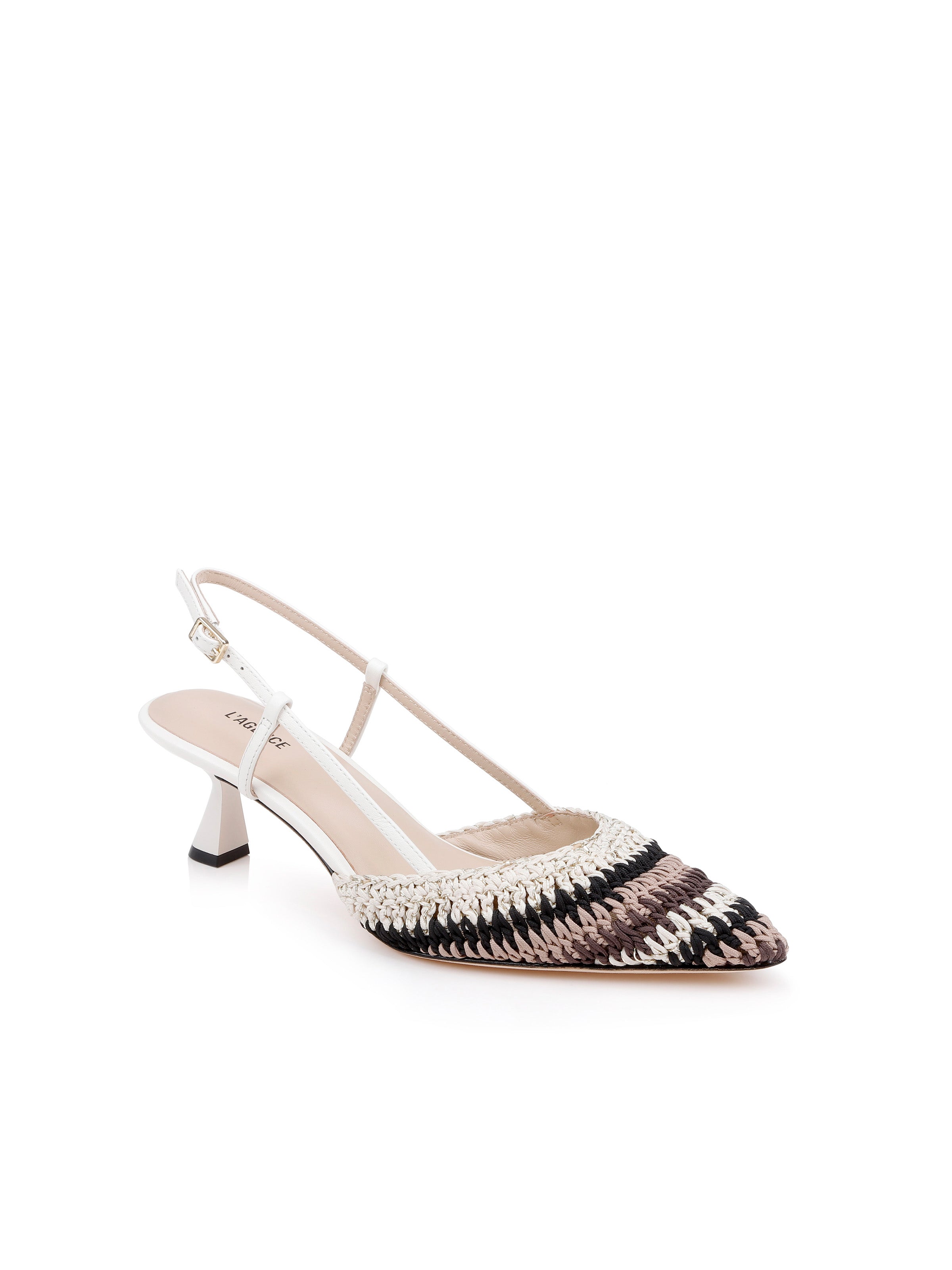 Nantes Slingback Pump In Ecru Multi Crochet