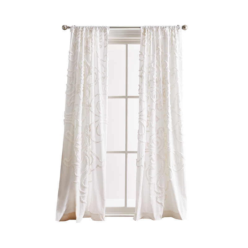 Gates Tufted Chenille 95 x 50 Poletop Window Panel, Pair