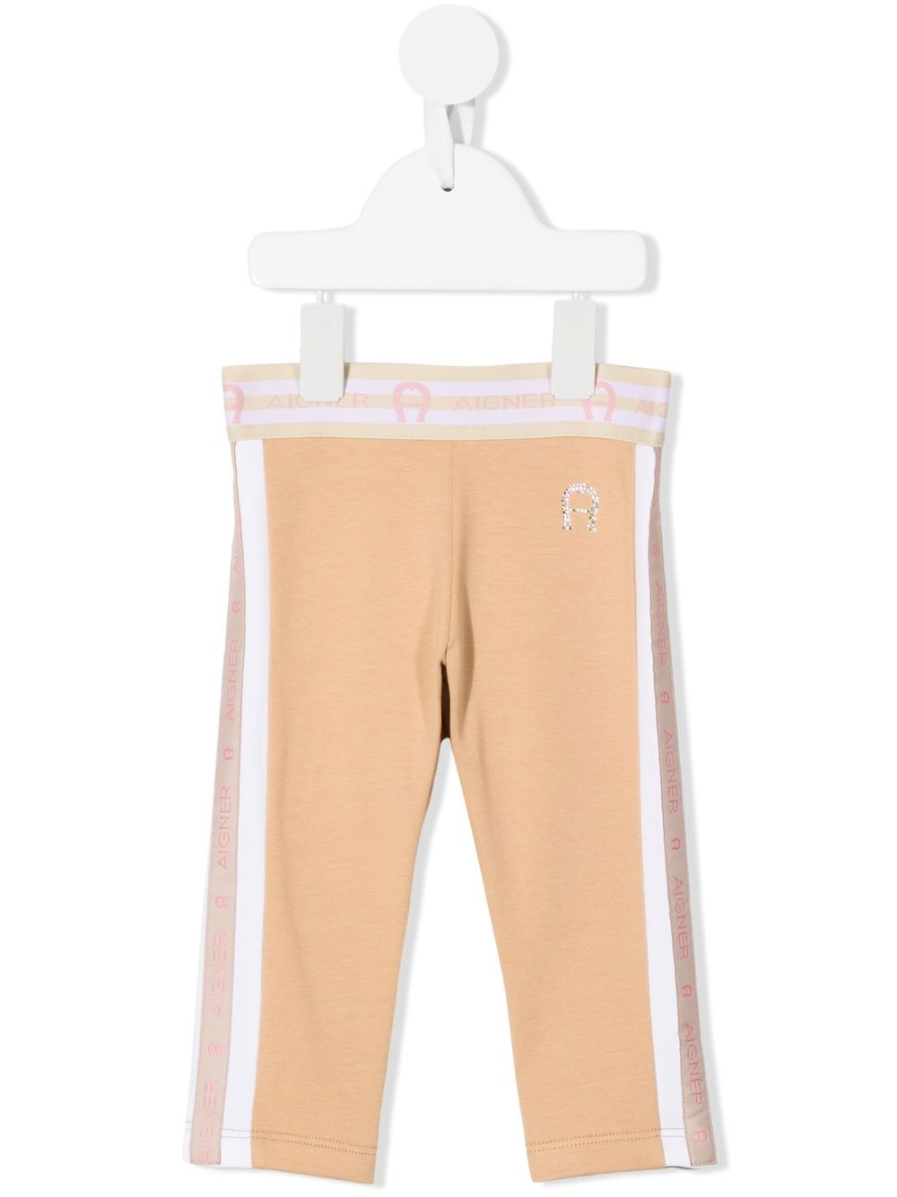 Logo-tape leggings - Brown