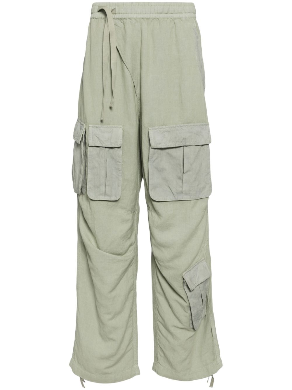 Asymmetric cargo trousers - Green