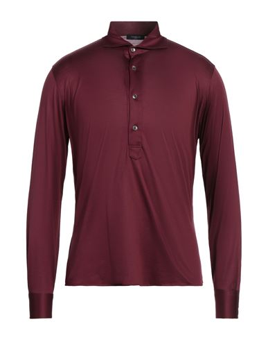 Man Polo shirt Burgundy Size 44 Cotton
