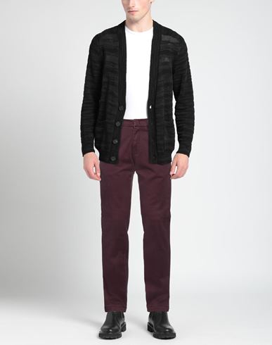 Man Pants Burgundy Size 29 Cotton, Elastane