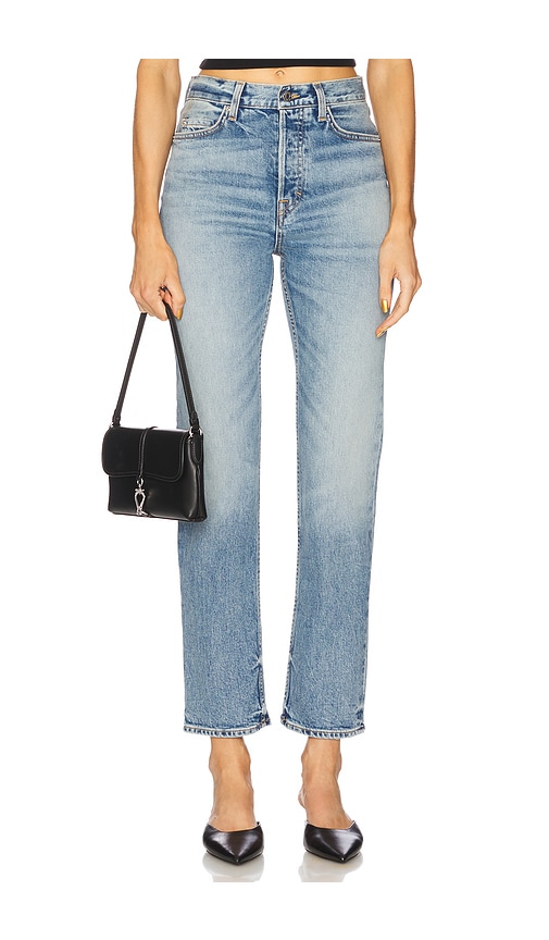 GRLFRND Walker Mid Rise Crop in Blue. -  32 also in 23, 24, 25, 26, 27, 28, 29