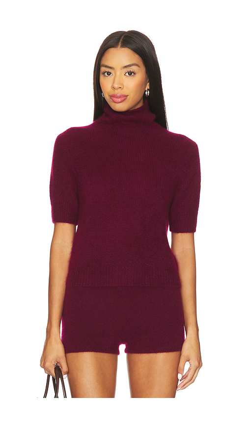 W. Cashmere Tansy Short Sleeve Pullover in Americano. S also in