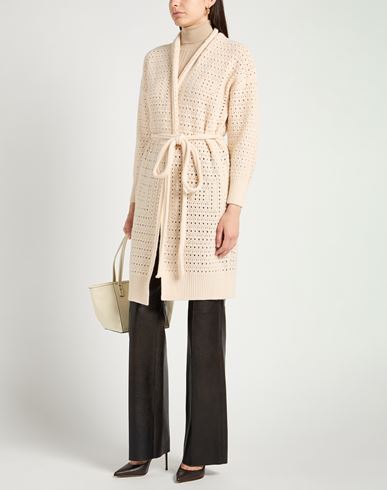Woman Cardigan Cream Size 10 Wool, Viscose, Polyamide, Cashmere