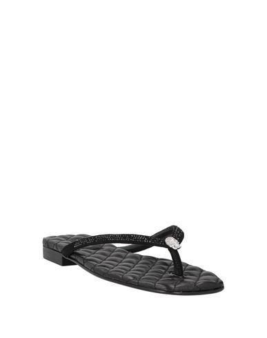 Woman Thong sandal Black Size 10 Leather