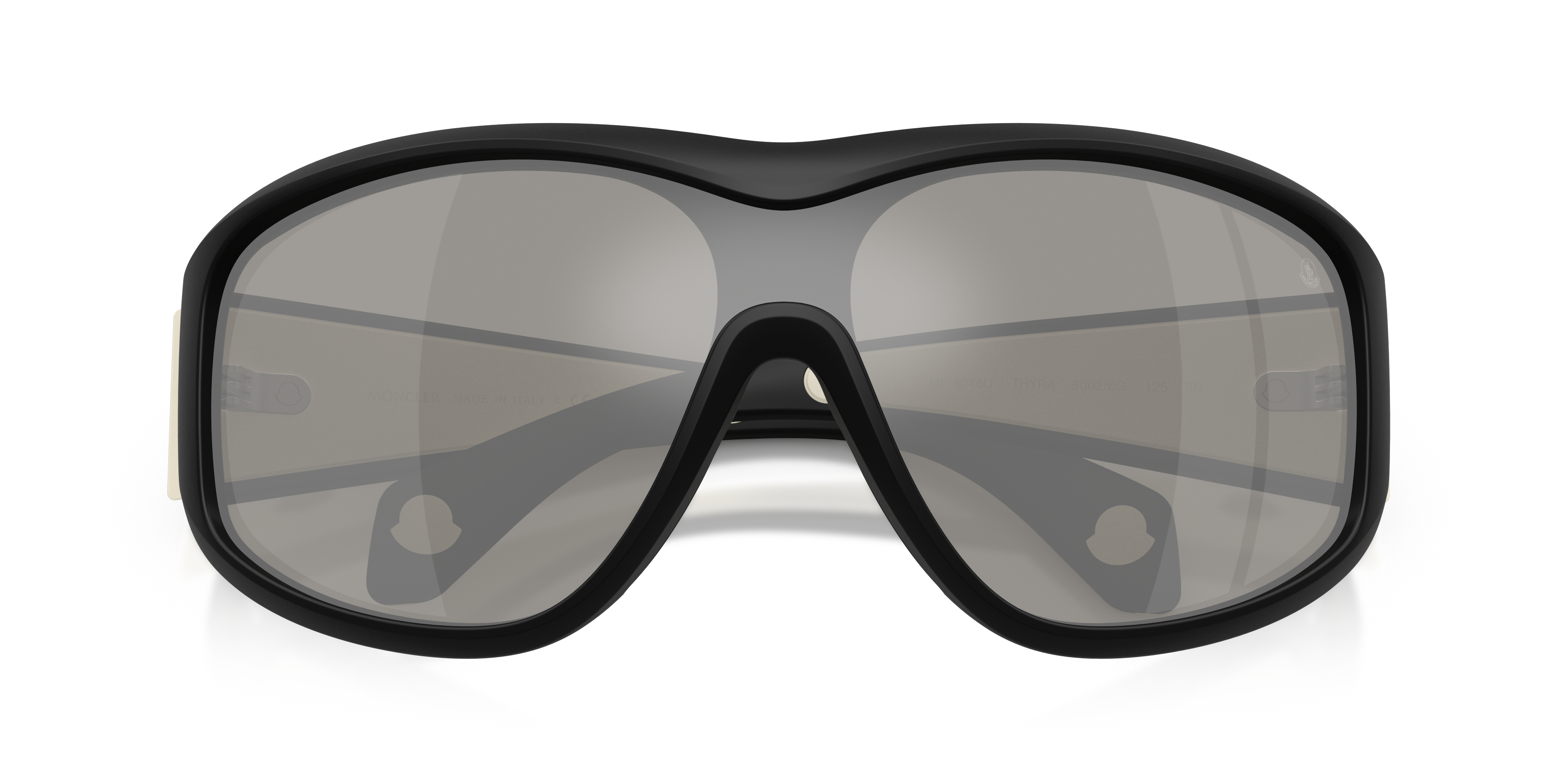 Moncler Unisex Moncler ME8016U THYRA 50026G Gafas de sol Inyectado Negro Plata Redonda Norma