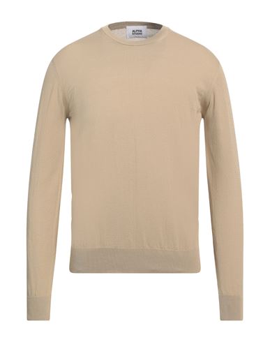 Alpha Studio Man Sweater Sand Size 38 Cotton
