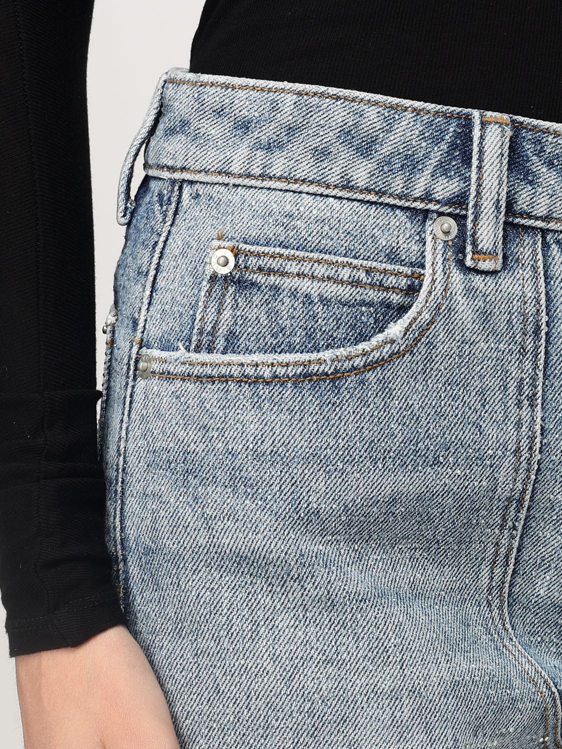 Crystal-pattern high-waisted shorts - Blue