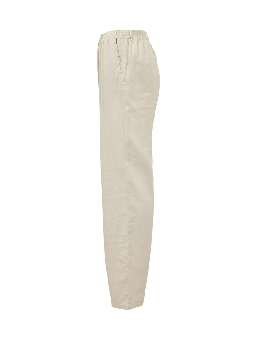 Beige Relaxed Elasticated Pants