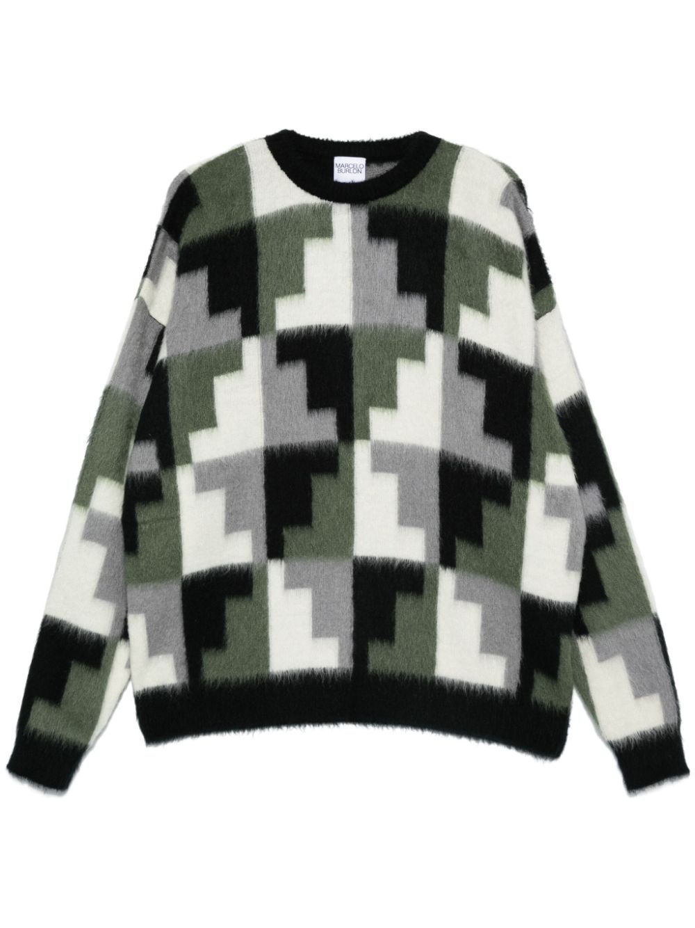 Aop Damier sweater - Green