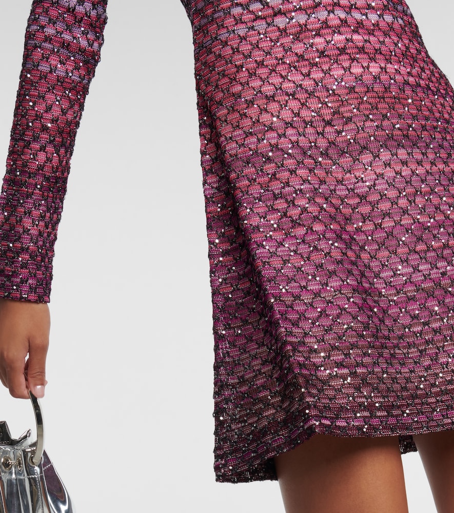 Knitted lamé minidress