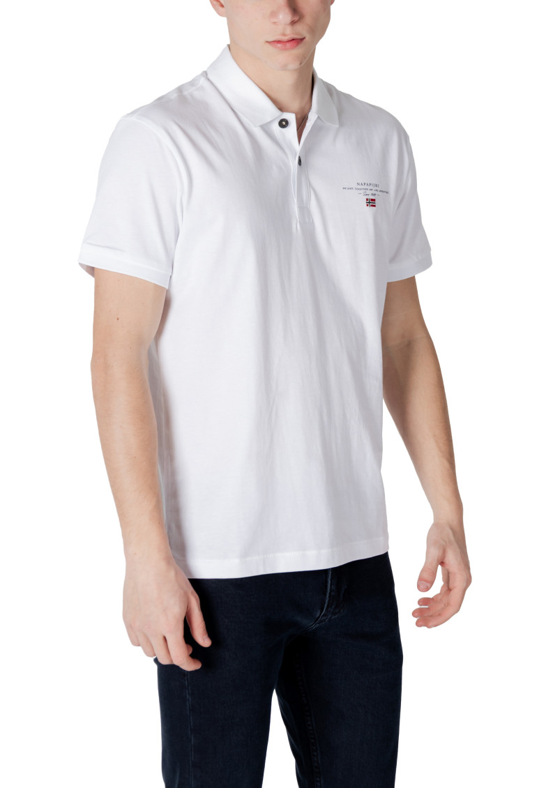 White Solid Shirt Collar Polo