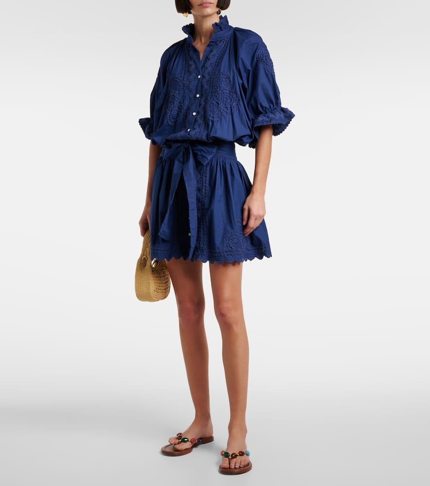 Embroidered cotton poplin minidress