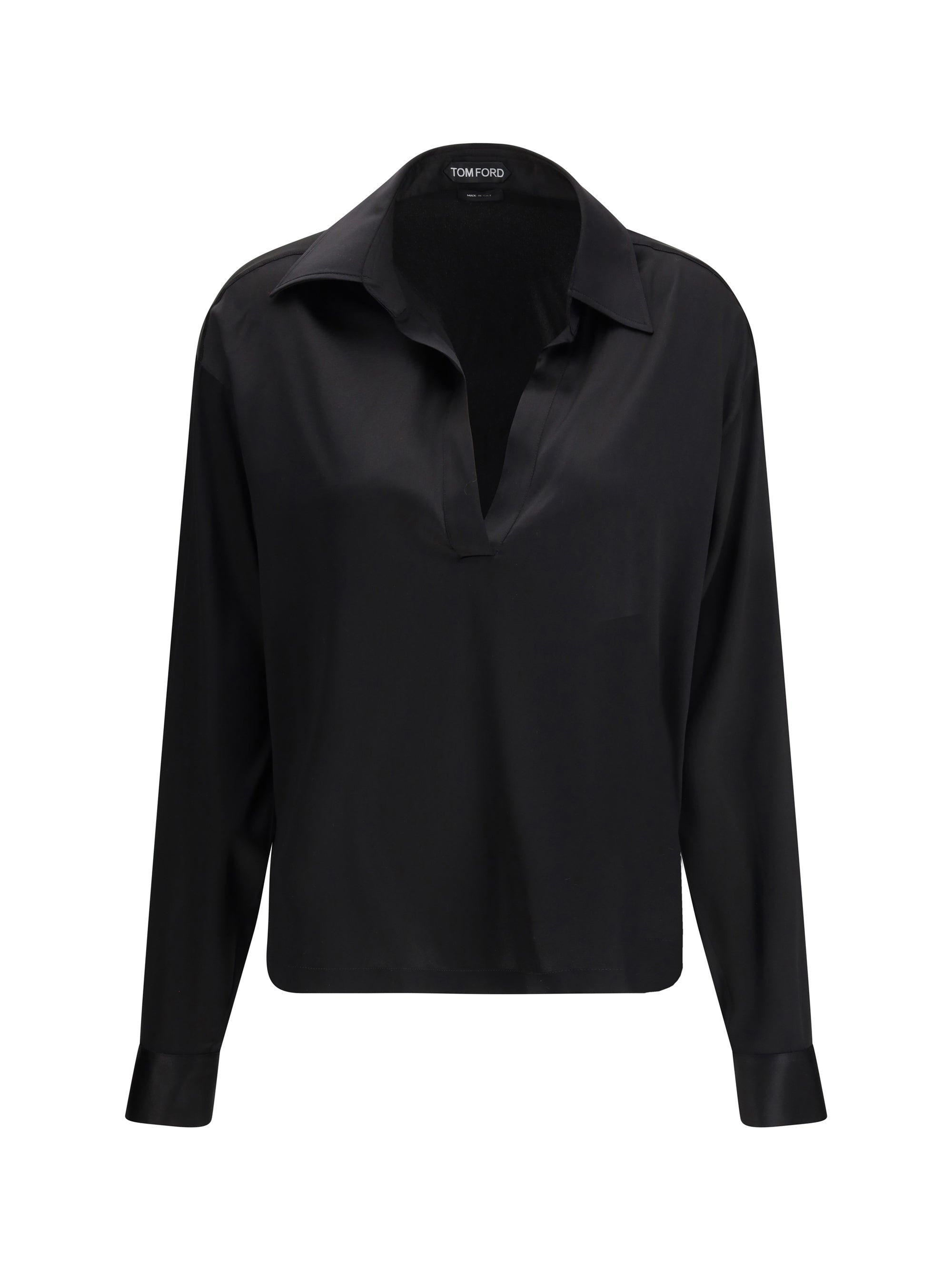 Stretch Silk Shirt — Black