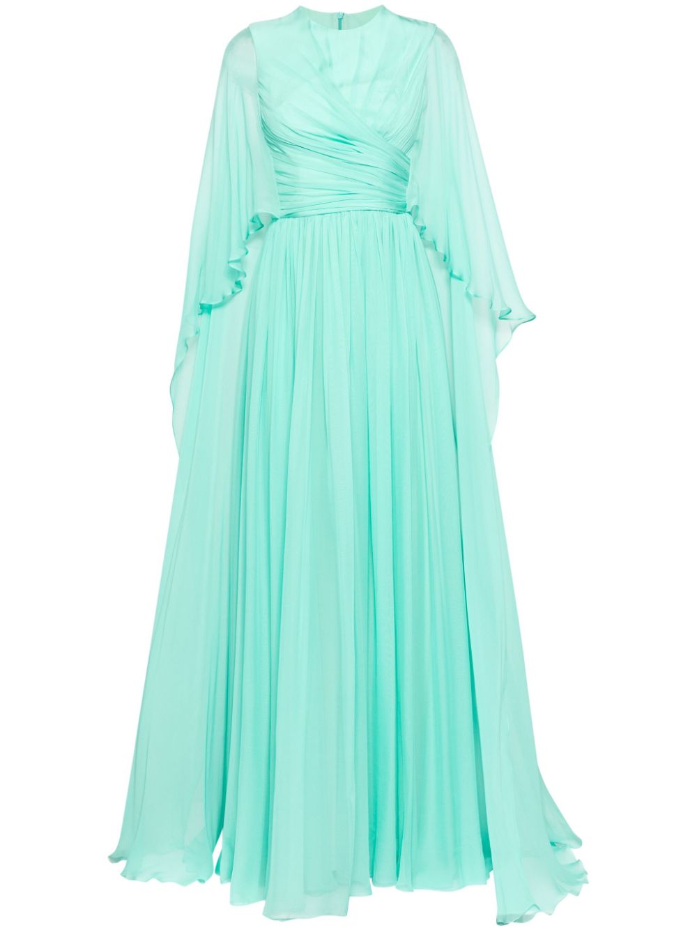 Flared chiffon gown - Green