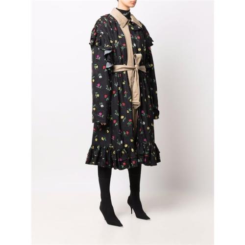Reversible trench coat in viscose and cotton blend
