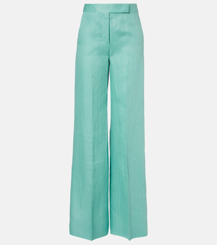 Deserto herringbone linen wide-leg pants