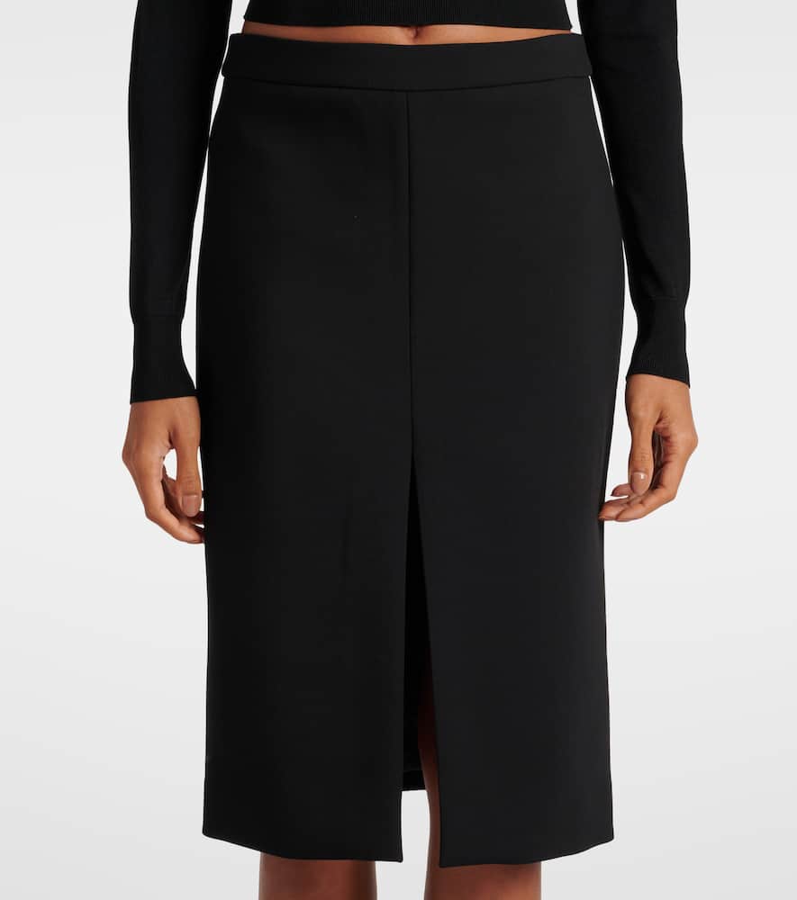 Wool-blend pencil skirt