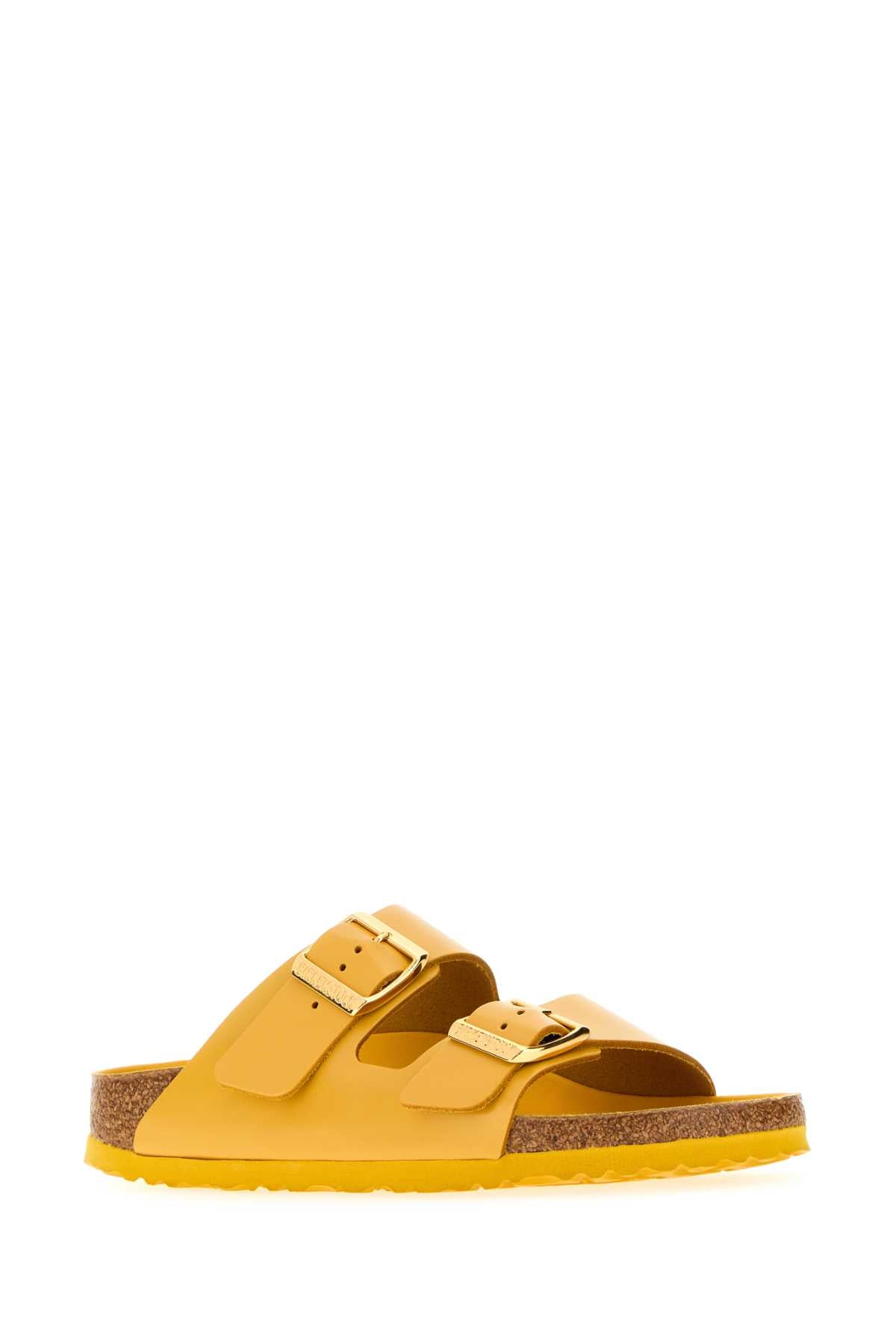 Birkenstock Yellow Leather Arizona Slipper