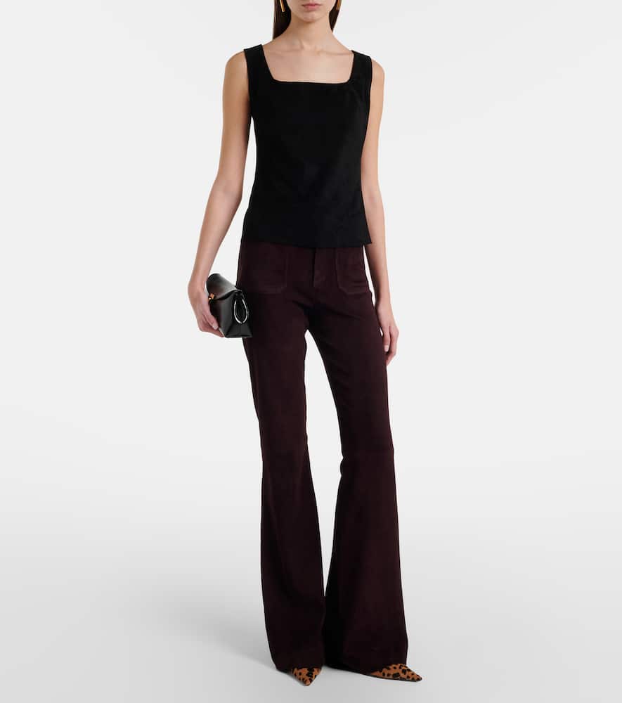 Laurent suede flared pants