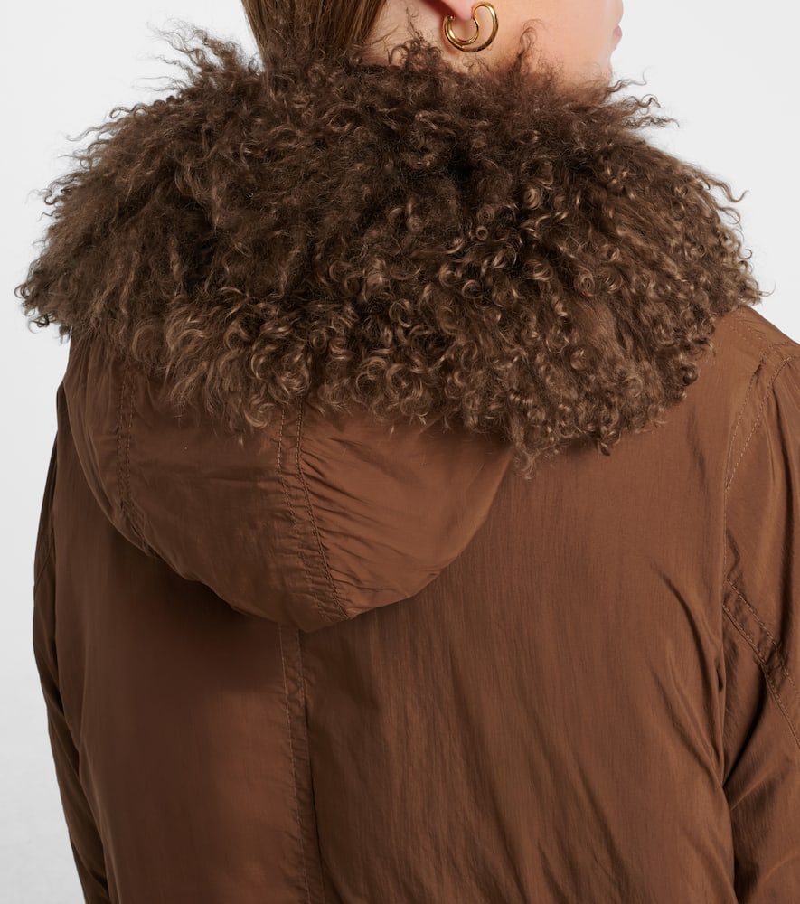 Doudoune shearling-trimmed down coat