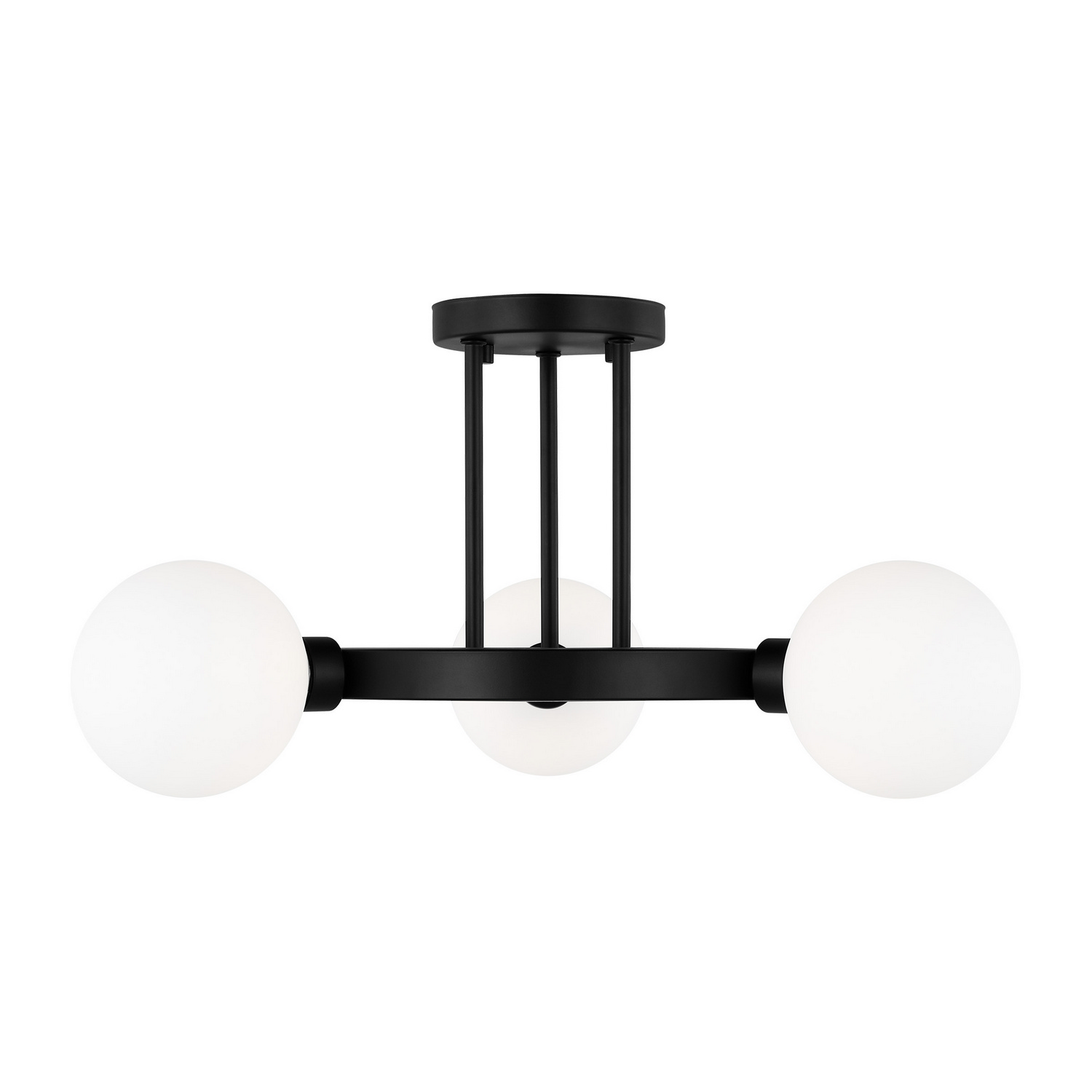 Clybourn 3-Light Semi-Flush Ceiling Light in Midnight Black