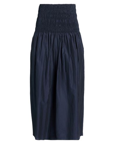 Woman Maxi skirt Midnight blue Size 4 Silk, Cotton
